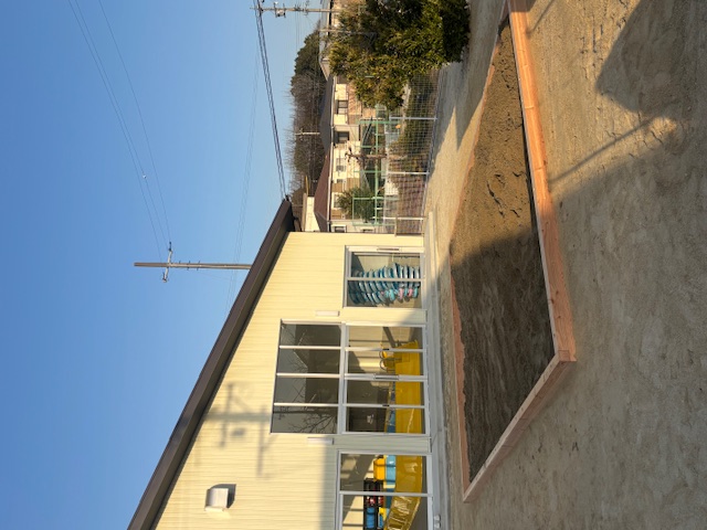 砂場設置完了しました。